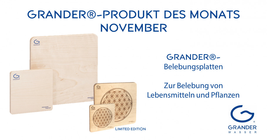 GRANDER-Belebungsplatten – Produkt des Monats November