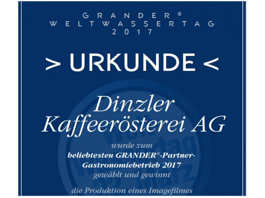 Beliebtester GRANDER-Partner-Gastronomiebetrieb 2017 steht fest