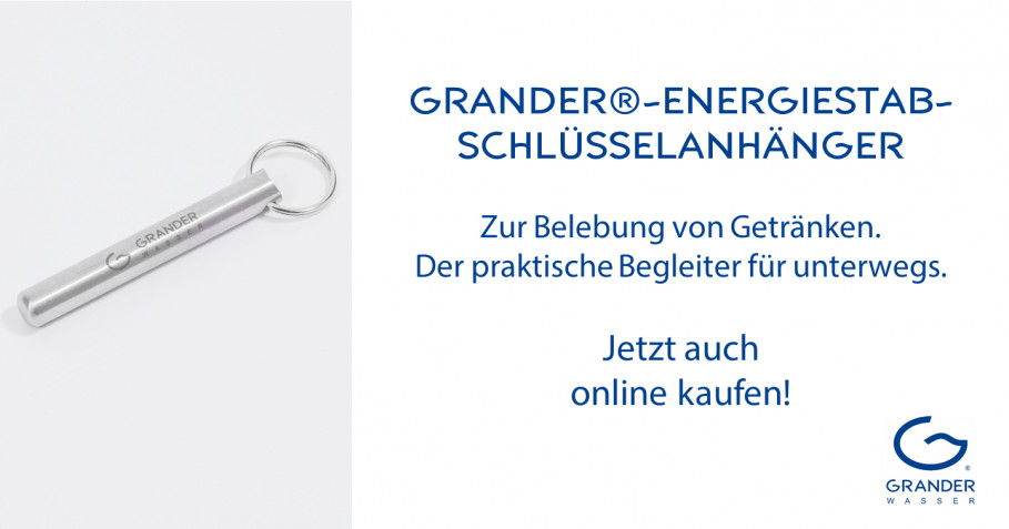 Ideal für unterwegs: Der GRANDER-Energiestab-Schlüsselanhänger